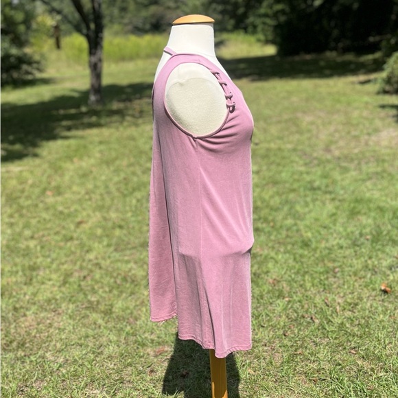 Tresics Luxe Pink Lace Up Tank Top Style Mini Dress Size S/P - Picture 4 of 7